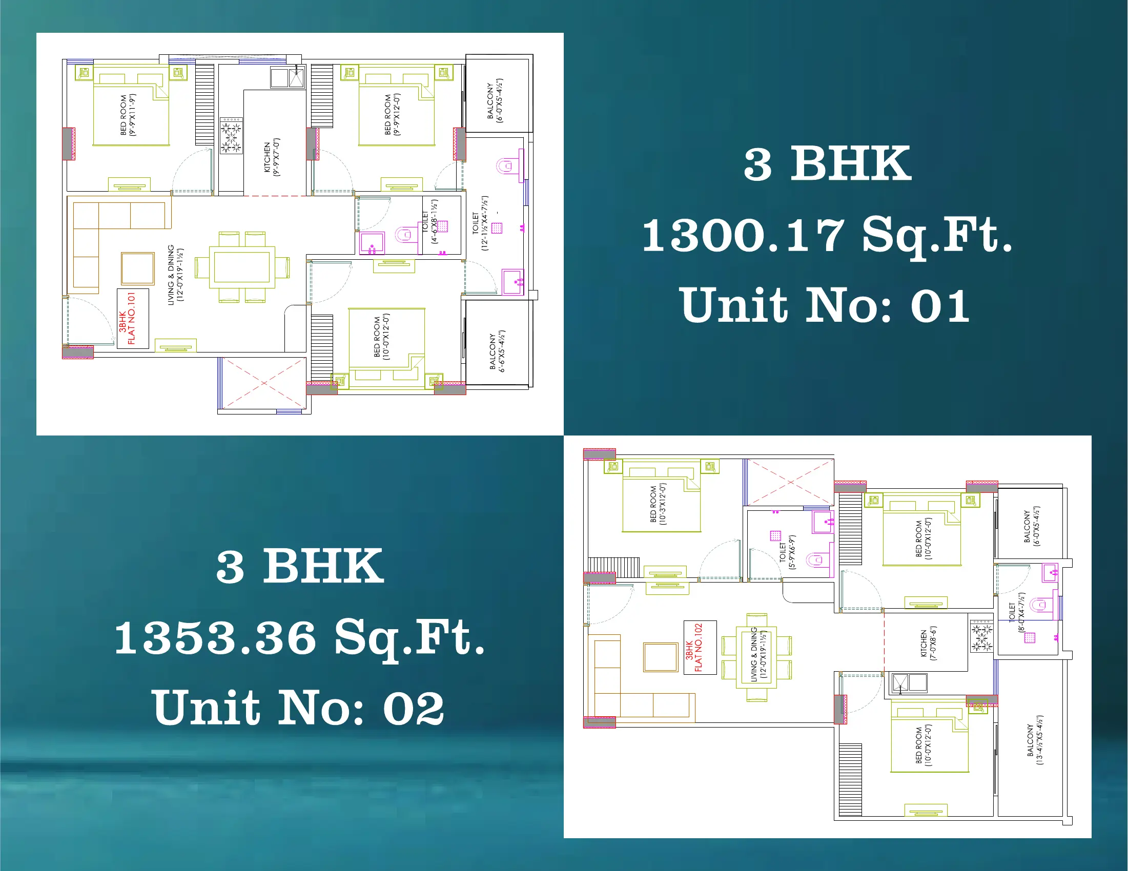 3 BHK floor plan of Shree Shyam Homes luxury apartment near Mahima Elanza, Jaipur